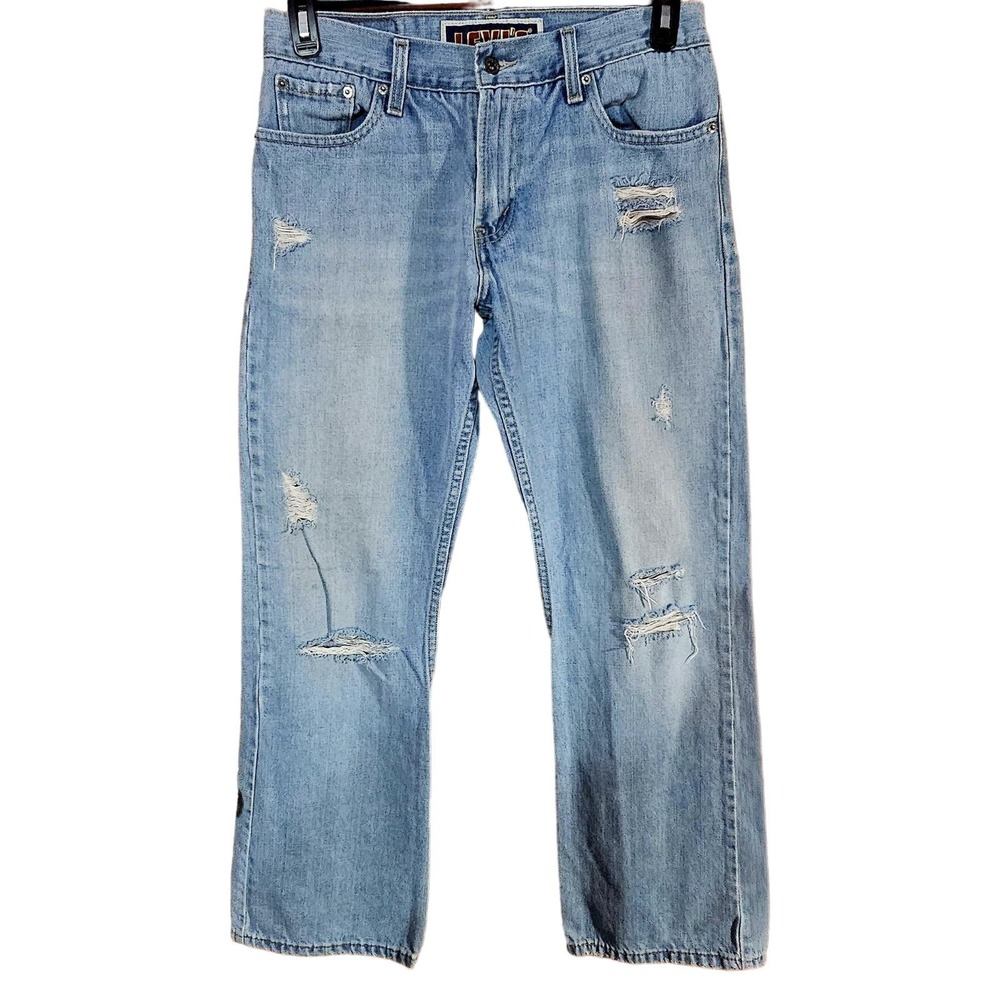 Levis Jeans Mens 30x30 Light Faded 527 Low Rise Boot Cut Denim 100% Cotton
